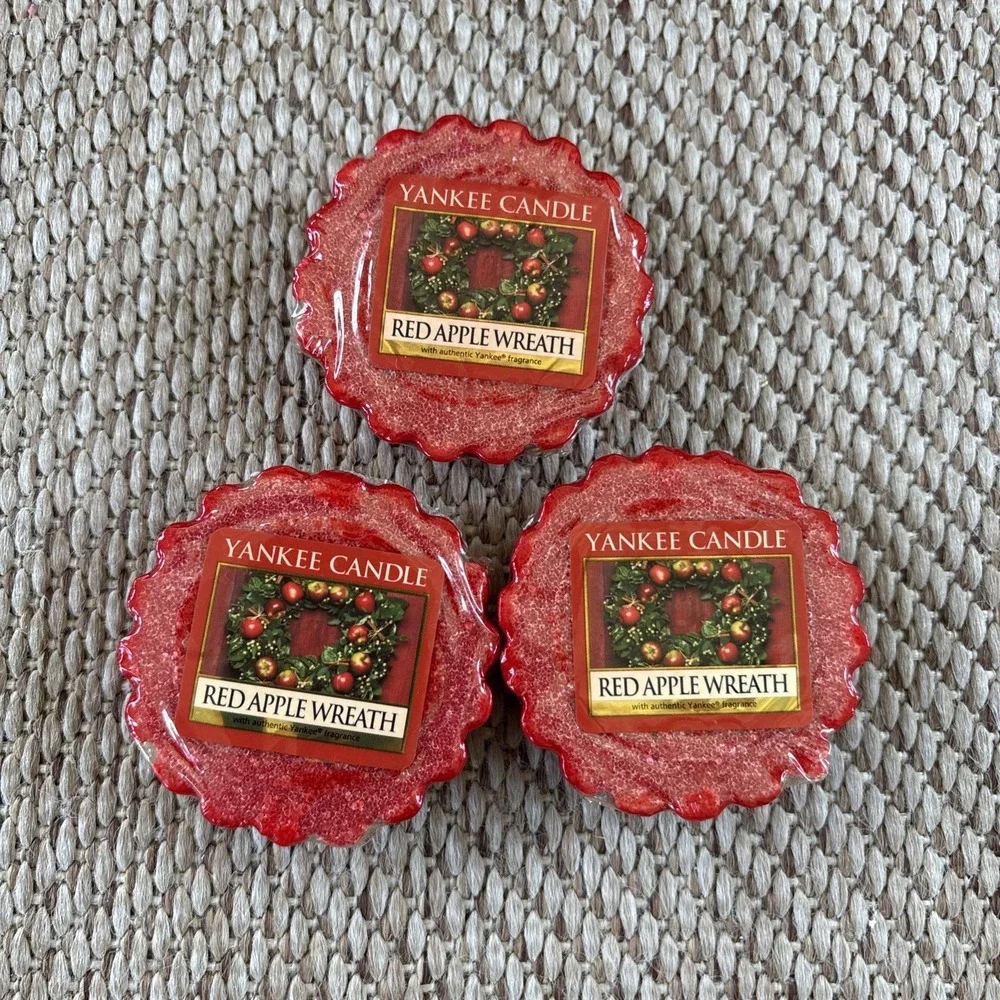 3 YANKEE CANDLE RED APPLE. WREATH WAX MELT TART 0.8 OZ  BRAND NEW